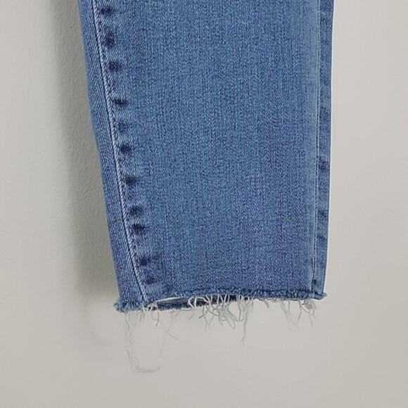 Frame Le High Skinny Raw Edge Blue Denim Jeans in Europa 26 - Picture 7 of 15